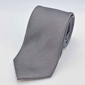 Joseph Abboud Men's Silk Necktie Black Silver Geometric Pattern Dress Tie Office